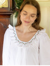 Cassat Women's Dress Moonstone Cotton with Holly Hand Smocking
