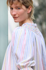 Cleopatra Blouse Pastel Rainbow with Lucky Charm Hand Smocking Edition 41