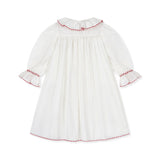 Nightingale Girls Dress Moonstone with Candy Cane Hand Smocking