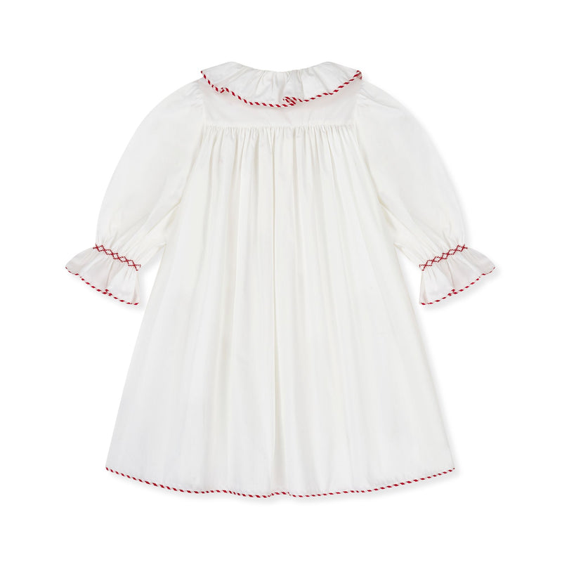 Nightingale Girls Dress Moonstone with Candy Cane Hand Smocking
