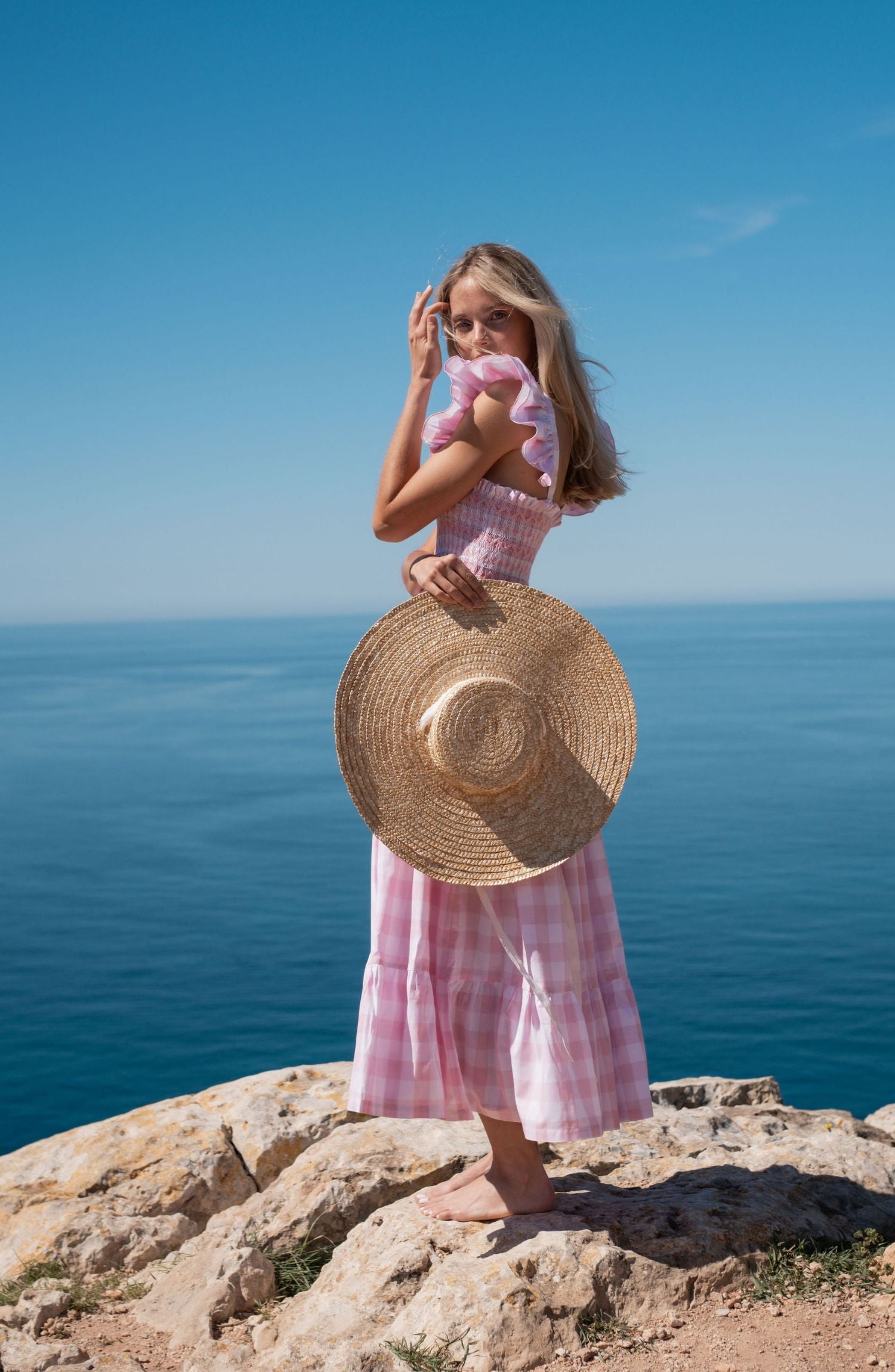 Rachel Carson Dress Candyfloss Gingham with Cocoloco hand Smocking