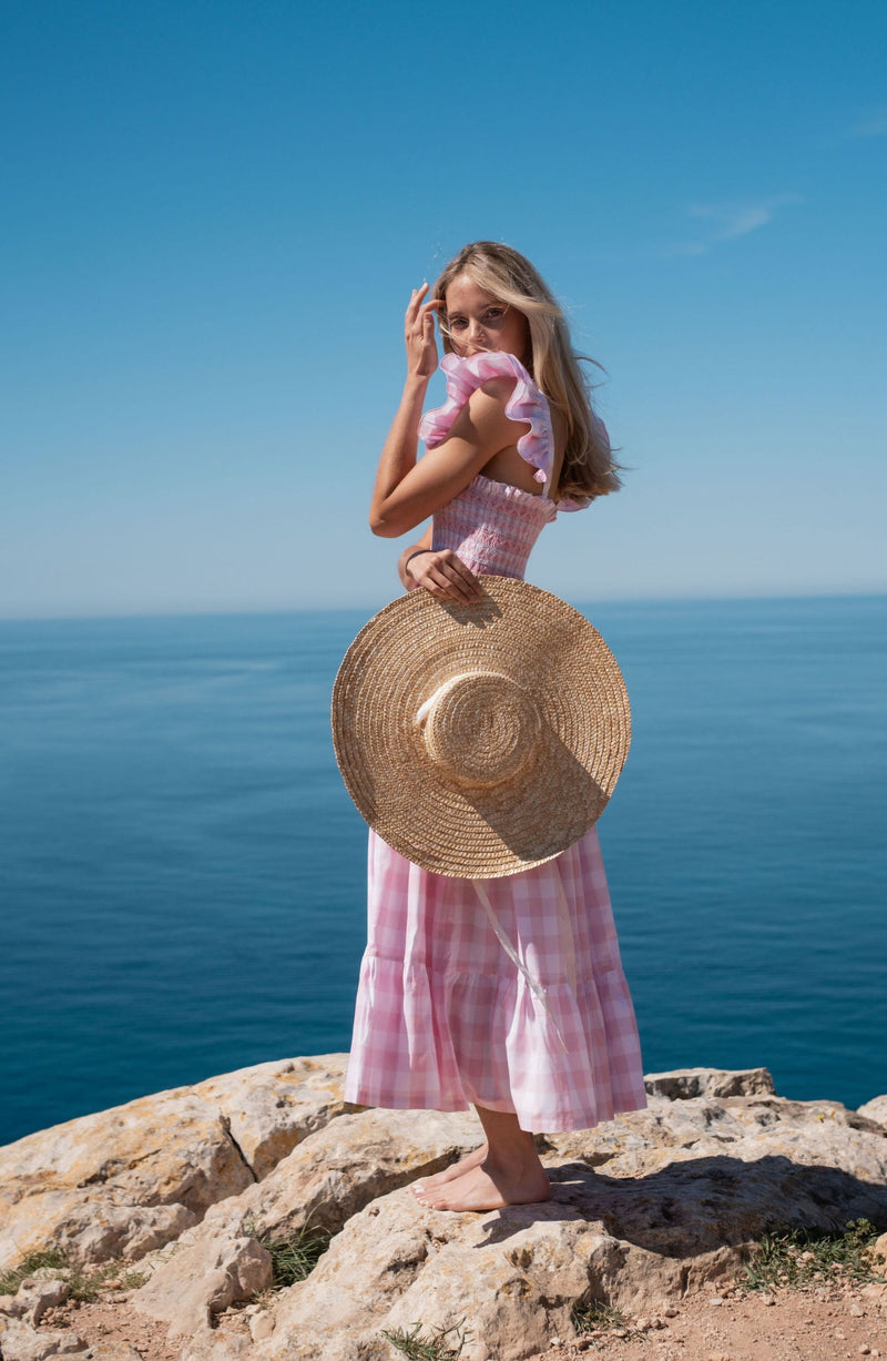 Rachel Carson Dress Candyfloss Gingham with Cocoloco hand Smocking