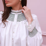 Scholl Women's Blouse White with Oak Leaf Hand Smocking Edition 55