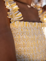 Rachel Carson Dress Banana Smoothie Stripe with Cream and Sprinkles Hand Smocking