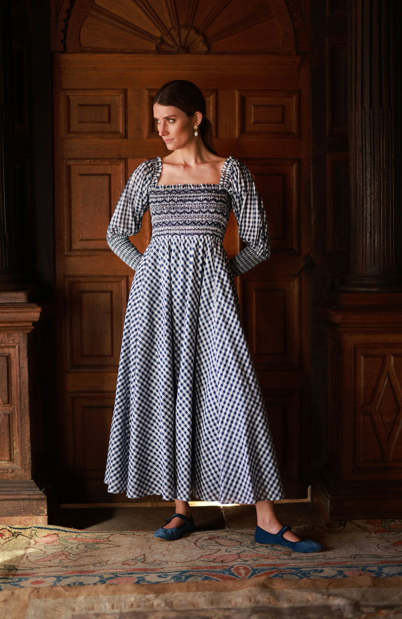 Trudy Ederle Dress Goodie-Two-Shoes Gingham with Blackberry Hand Smocking