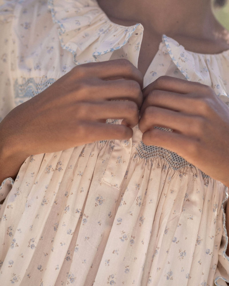Nightingale Women's Dress Forget-me-not Ditsy with Daydreams Hand Smocking