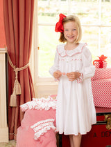 Nightingale Girls Dress Moonstone with Candy Cane Hand Smocking