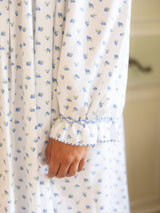 Women's Nightingale Dress Blueberry Brushed Cotton with Blueberry Hand Smocking