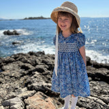 Antoinette Dress with White Horses Hand Smocking Made With Liberty Margaret Annie Azure