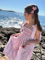Beatrix Potter Sun Dress Sugared Violet Stripe with Sweet Shop Hand Smocking