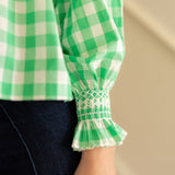 Scholl Blouse Green Apple Gingham with Sorbet Hand Smocking  Edition 43