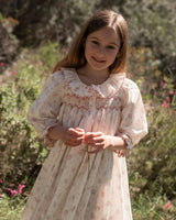 Nightingale Girl's Dress Rosebud Chintz with Peony Hand Smocking