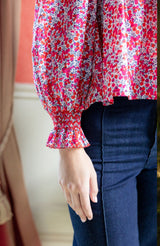 Scholl Blouse with Crimson Hand Smocking made with Liberty Wiltshire Fabric Edition 53