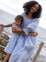 Pavlova Dress Seaside Check with Cherries Hand Smocking