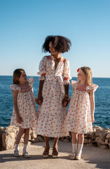 Ada Lovelace Dress Mon Cherry Cotton with a La Mode Hand Smocking