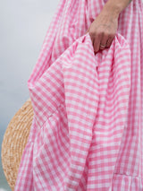 Rachel Carson Dress Tulip Gingham with Snow White Hand Smocking