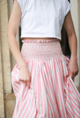 Sullivan Skirt Clubhouse Stripes with Sorbet Hand Smocking