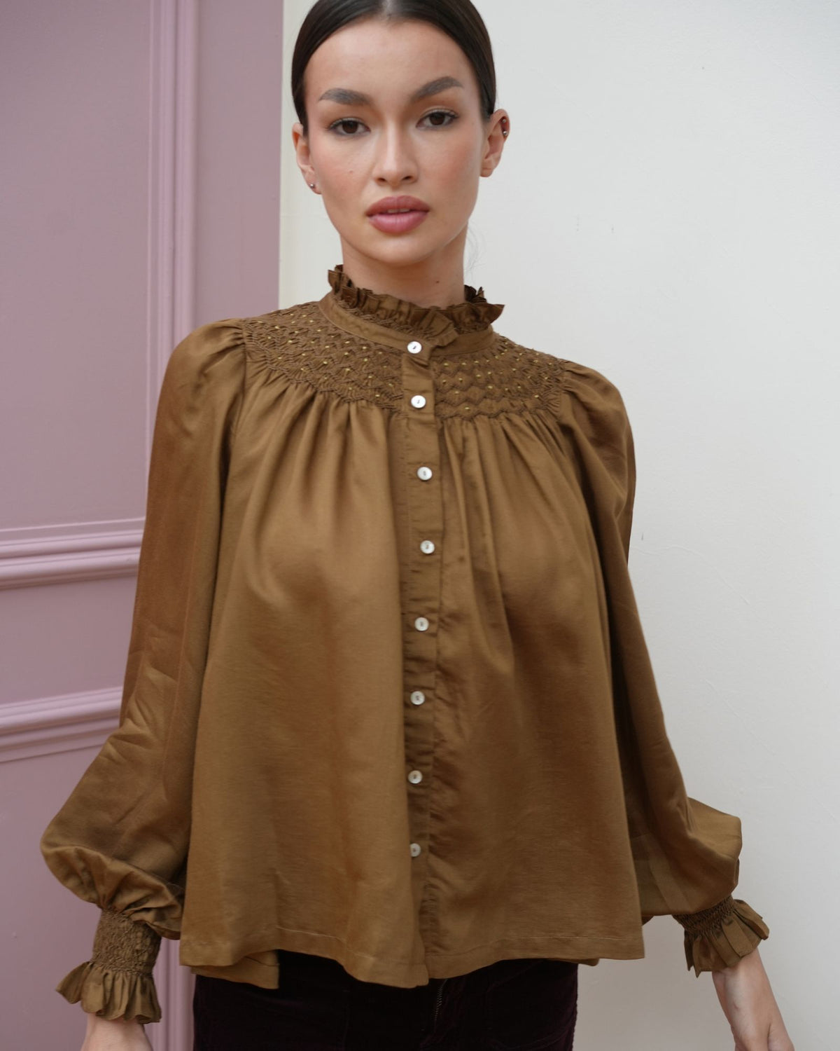 Scholl Blouse Chocolate Silk Cotton Edition 61