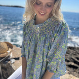 Cleopatra Blouse with Rhubarb and Custard Hand Smocking Made With Liberty Margaret Annie Neon Edition 22