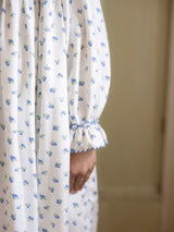 Nightingale Girl's Dress Blueberry Brushed Cotton with Blueberry Hand Smocking