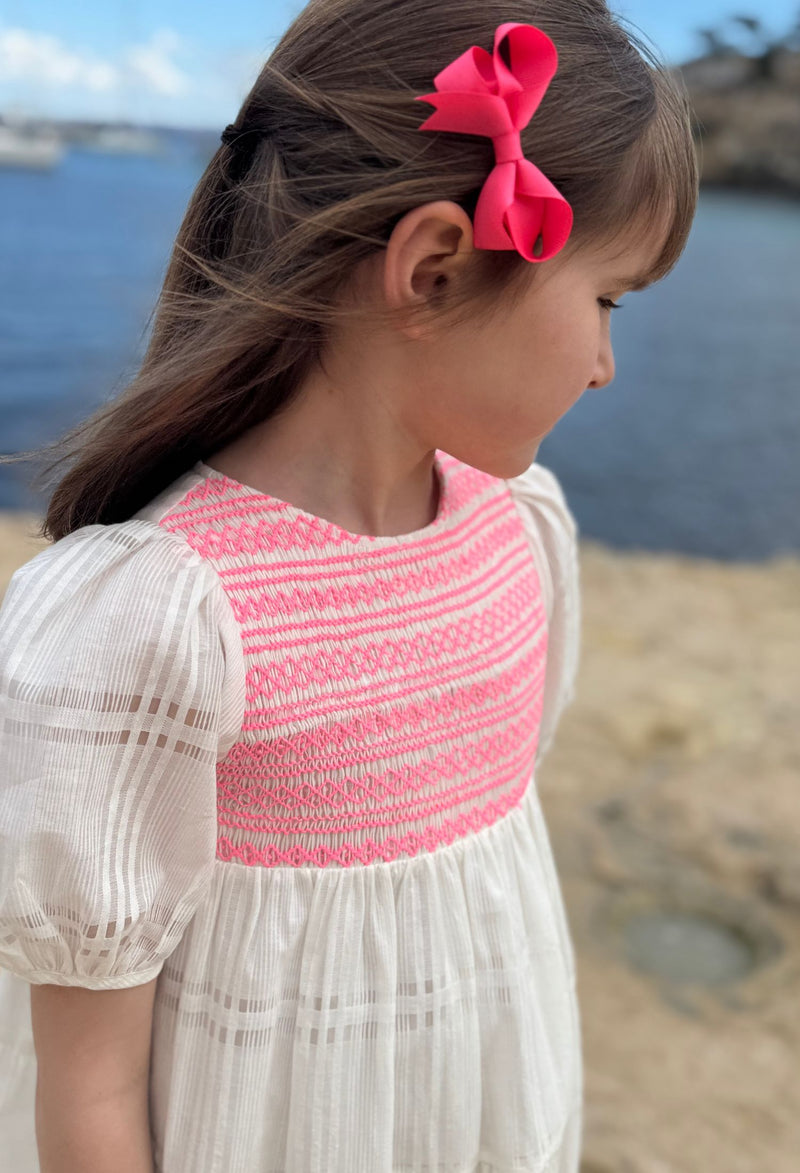 Margaret Graham Dress Organza Clouds with Barbilicious Hand Smocking