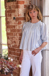 Cleopatra Blouse Maine Stripe with Seaside Hand Smocking Edition 39