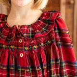 Nightingale Girl's Dress Highland Tartan with Hearts of Gold Hand Smocking