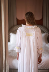 Bessie Coleman Women's Dress Moonstone Cotton with Sunshine Hand Smocking