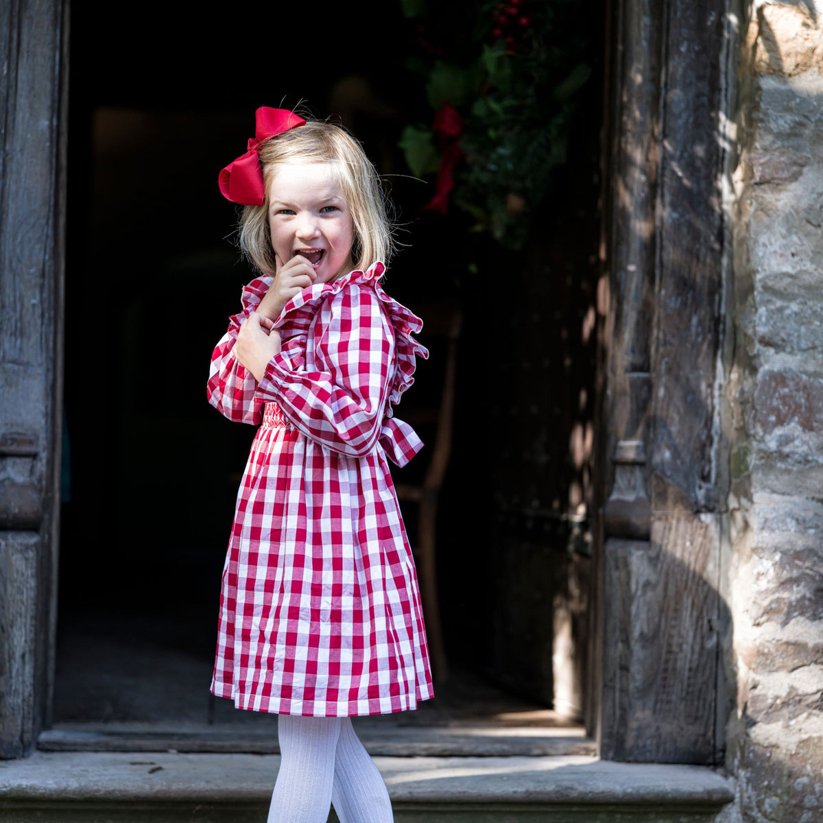 Anna Pavlova Dress Edelweiss Gingham Precious Heart Hand Smocking