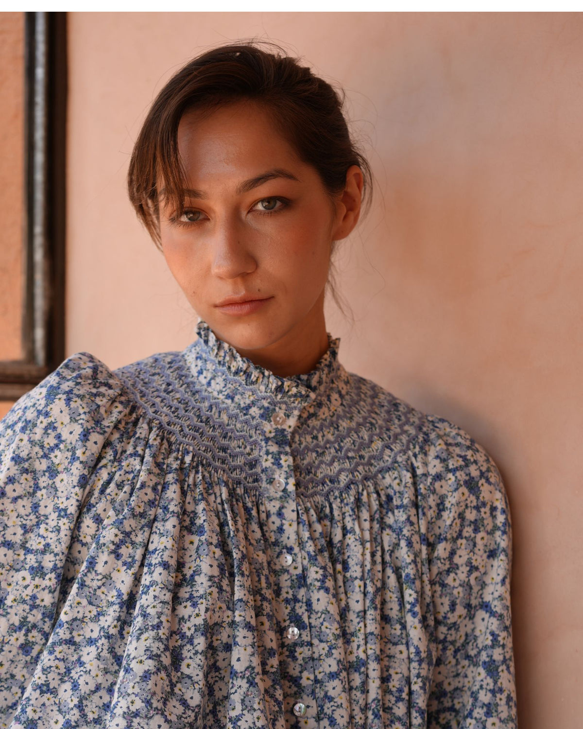 Scholl Blouse Midsummer Meadow with Cornflower Haze Hand Smocking Edition 69