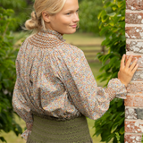 Scholl Blouse with Hazelnut Hand Smocking made with Liberty Ava Edition 51