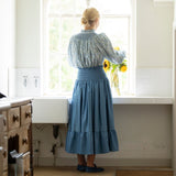 Sullivan Women's Skirt Chambray with Swedish Blue Hand Smocking