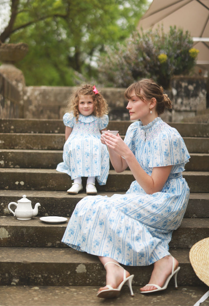 Colette Dress Antoinette Stripe with a Hint of Mischief Hand Smocking