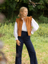 C J Walker Waistcoat Butterscotch Needlecord with Spiced Vanilla Hand Smocking Edition 5
