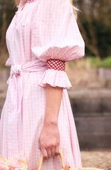 Ada Lovelace Dress Sugar and Spice Gingham with Ruby Hand Smocking