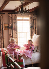 1-2 & 2-3y Samantha Varvel x Smock London Nightingale Girl's Dress Gingerbread Stripes with Snow Heart Hand Smocking