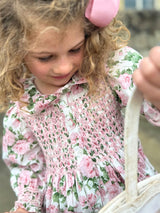 Blackwell Dress with Generous Gardener Hand Smocking made with Liberty Carline Rose