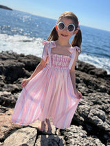 Beatrix Potter Sun Dress Sugared Violet Stripe with Sweet Shop Hand Smocking