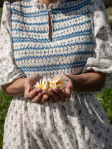 Emmeline Pankhurst Dress Brunnera Blooms with Forget Me Not Hand Smocking