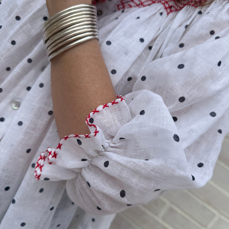 Cleopatra Blouse Domino Spots with Hot Lips Hand Smocking Edition 23