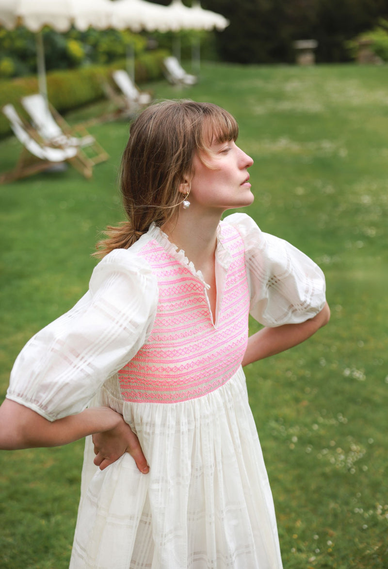 Margaret Graham Women's Dress Organza Clouds with Barbilicious Hand Smocking