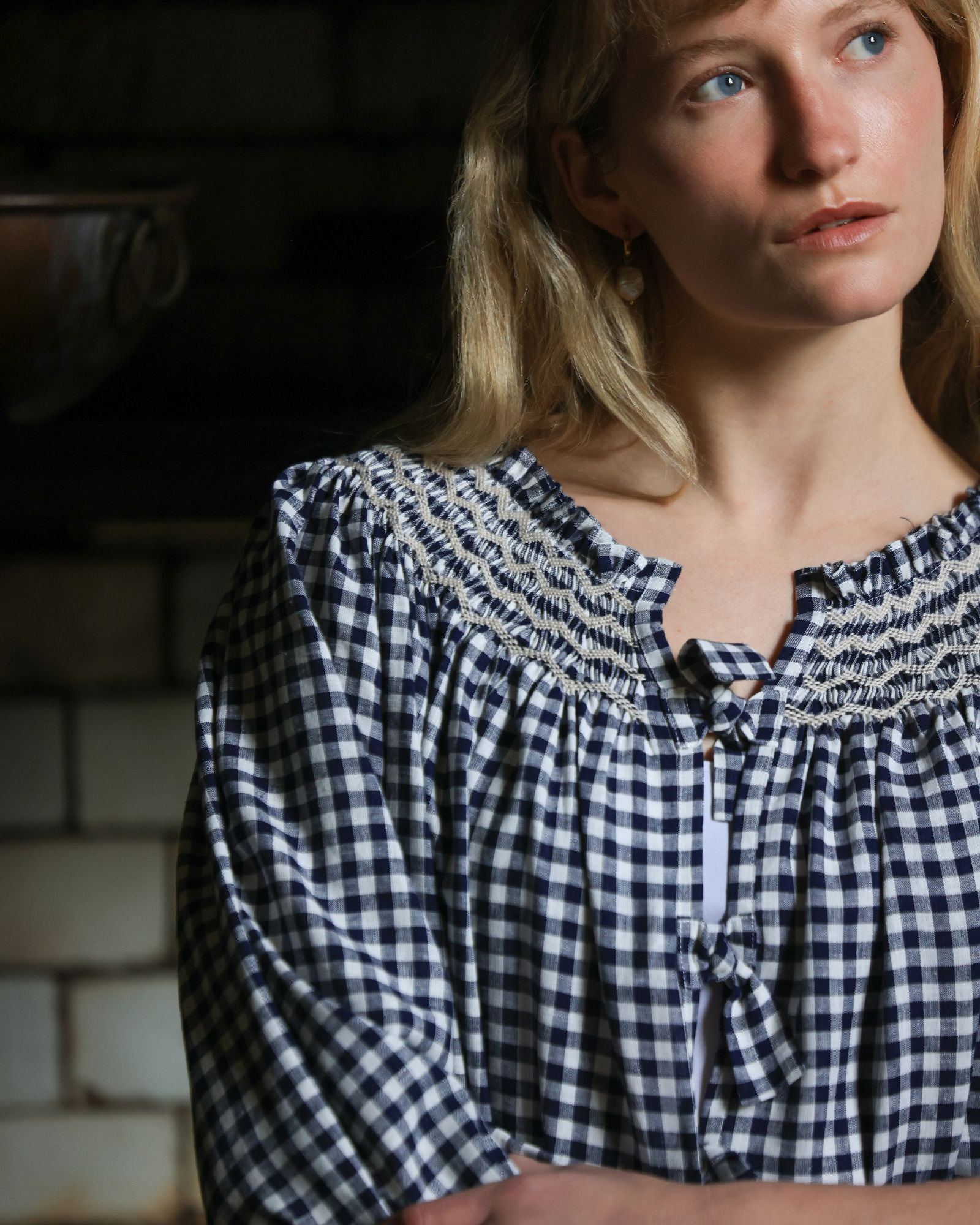 Cleopatra Jacket Schoolhouse Gingham with Chalk Hand Smocking Edition 5