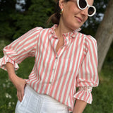 Shelley Blouse Clubhouse Stripe with Lime and Soda Hand Smocking Edition 13
