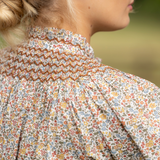 Scholl Blouse with Hazelnut Hand Smocking made with Liberty Ava Edition 51