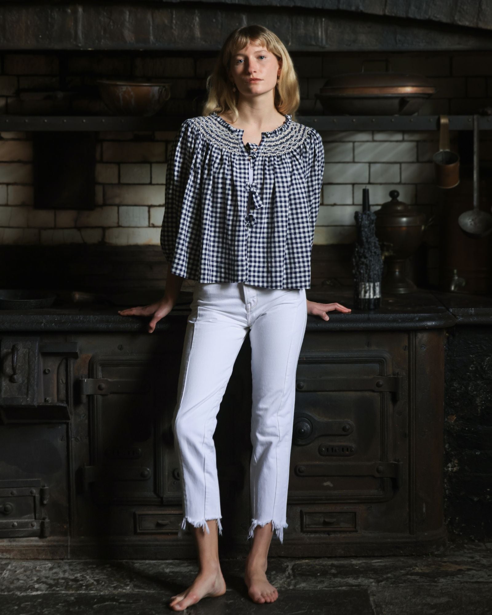 Cleopatra Jacket Schoolhouse Gingham with Chalk Hand Smocking Edition 5
