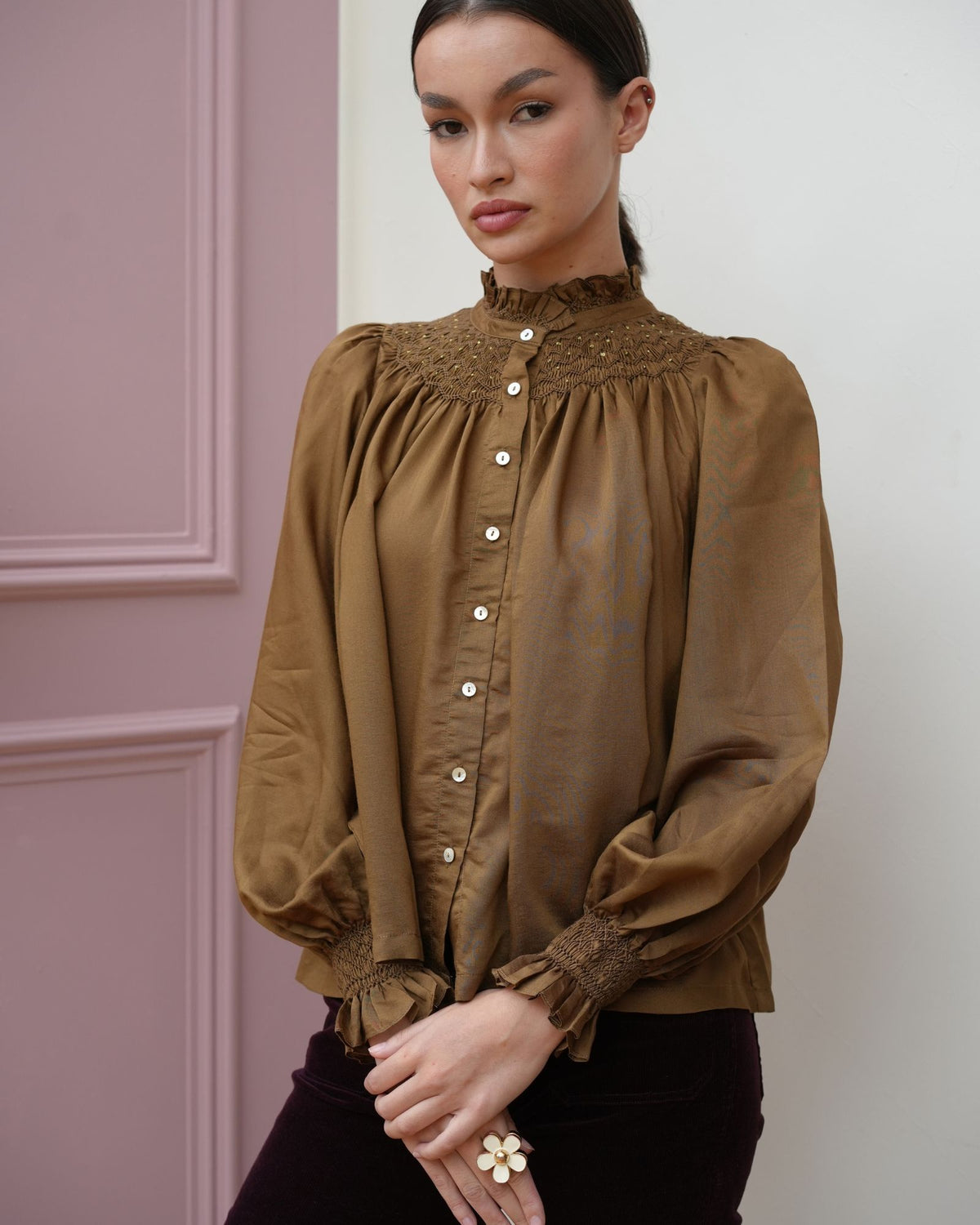 Scholl Blouse Chocolate Silk Cotton Edition 61