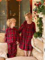 Nightingale Girl's Dress Highland Tartan with Hearts of Gold Hand Smocking