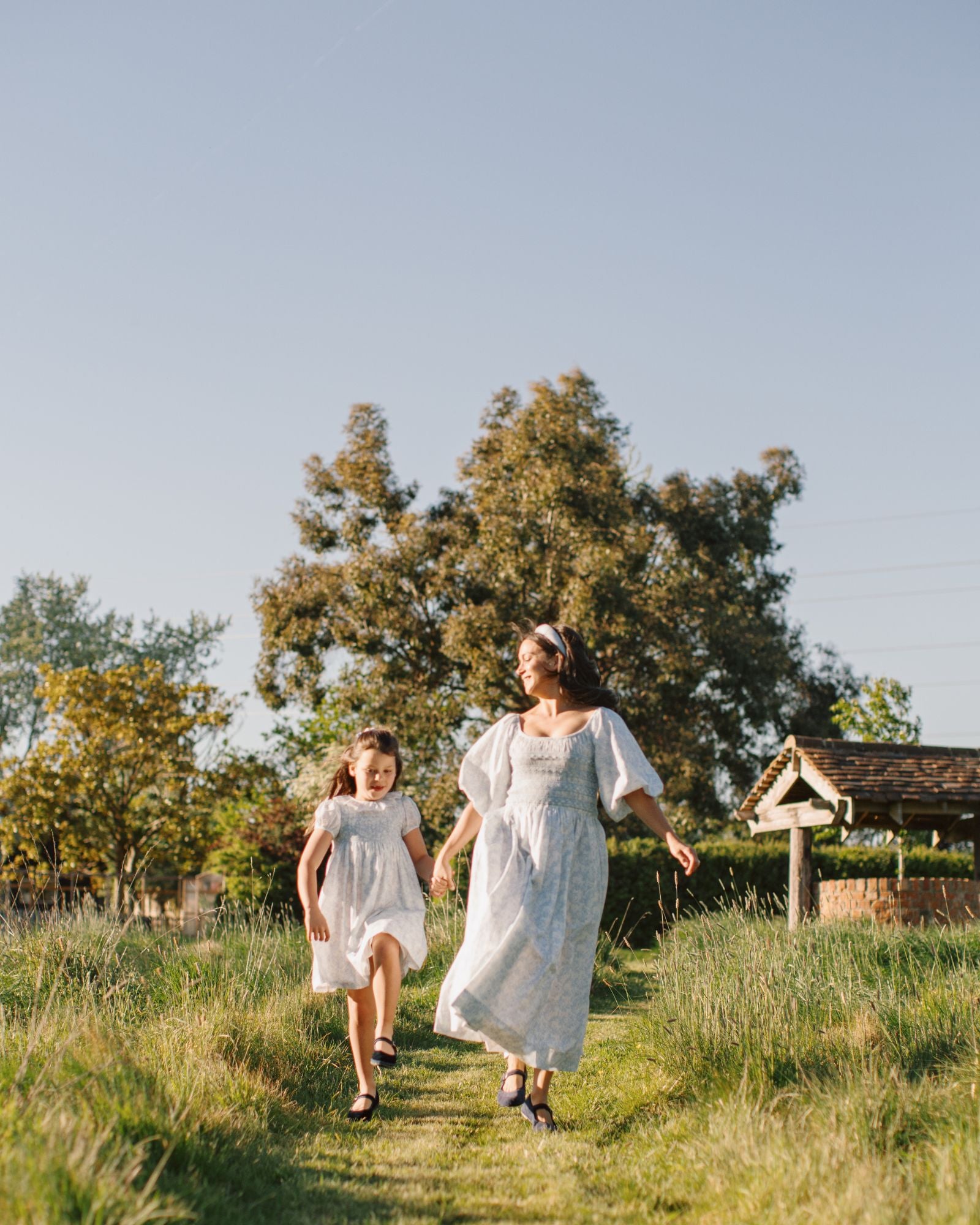 India Dress Toile des Champs with Delphinium Hand Smocking