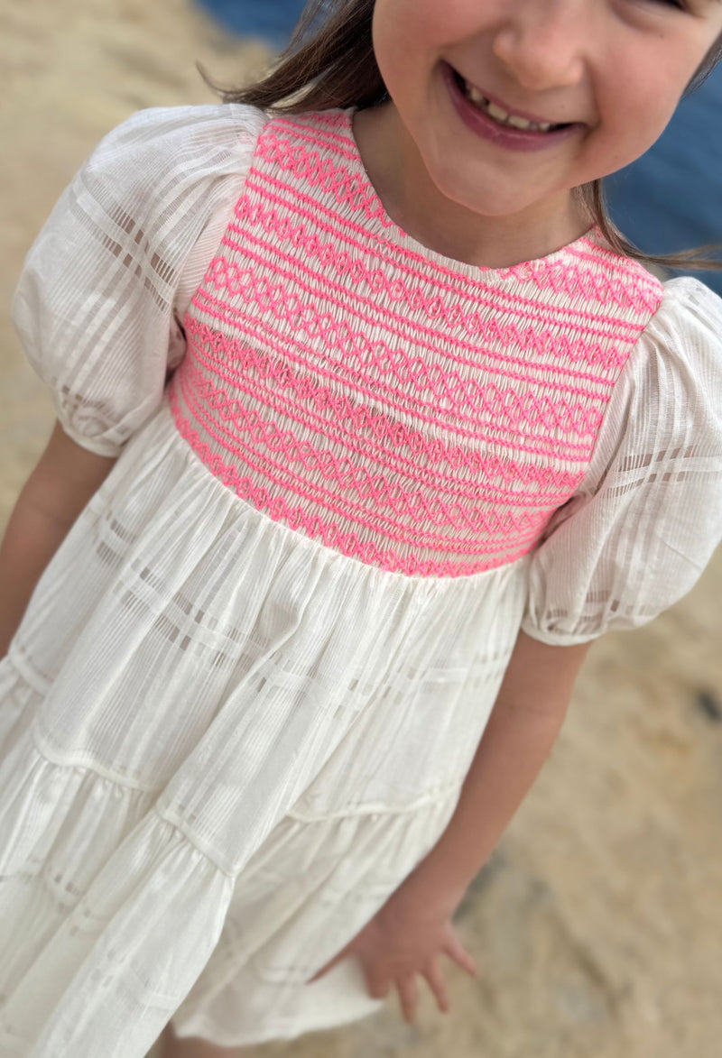Margaret Graham Dress Organza Clouds with Barbilicious Hand Smocking