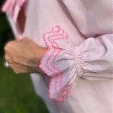 Bronte Blouse Its a Girl Check with Barbilicious Embroidery